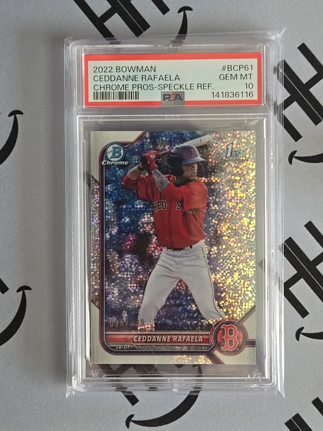 2022 Bowman Chrome Ceddanne Rafaela #BCP-61 Speckle Refractor /299