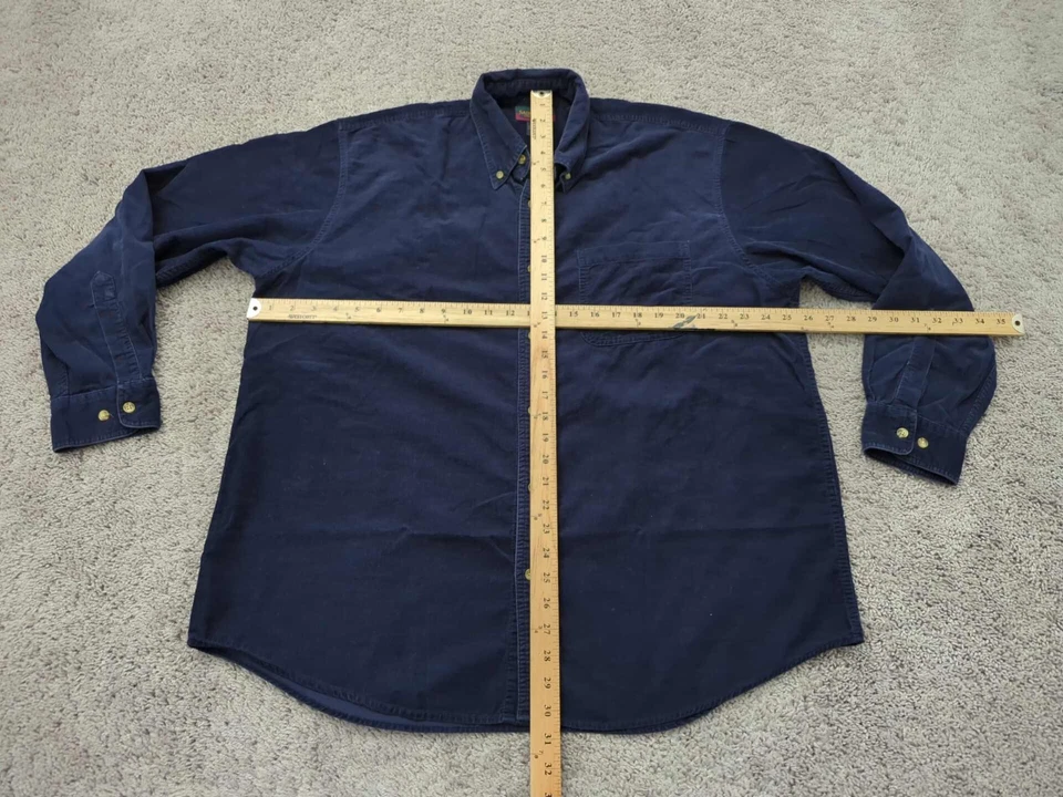 Camisa masculina vintage com botões de alforje veludo grande feita em Hong Kong - Imagem 4 de 4