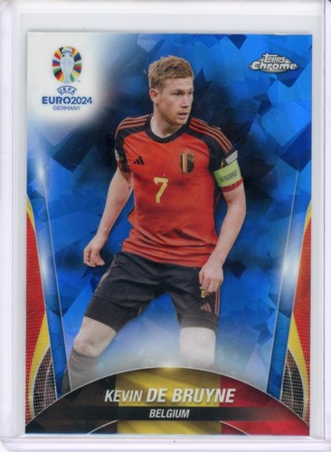 2024 TOPPS CHROME UEFA EURO SOCCER BASE SAPPHIRE KEVIN DE BRUYNE #86