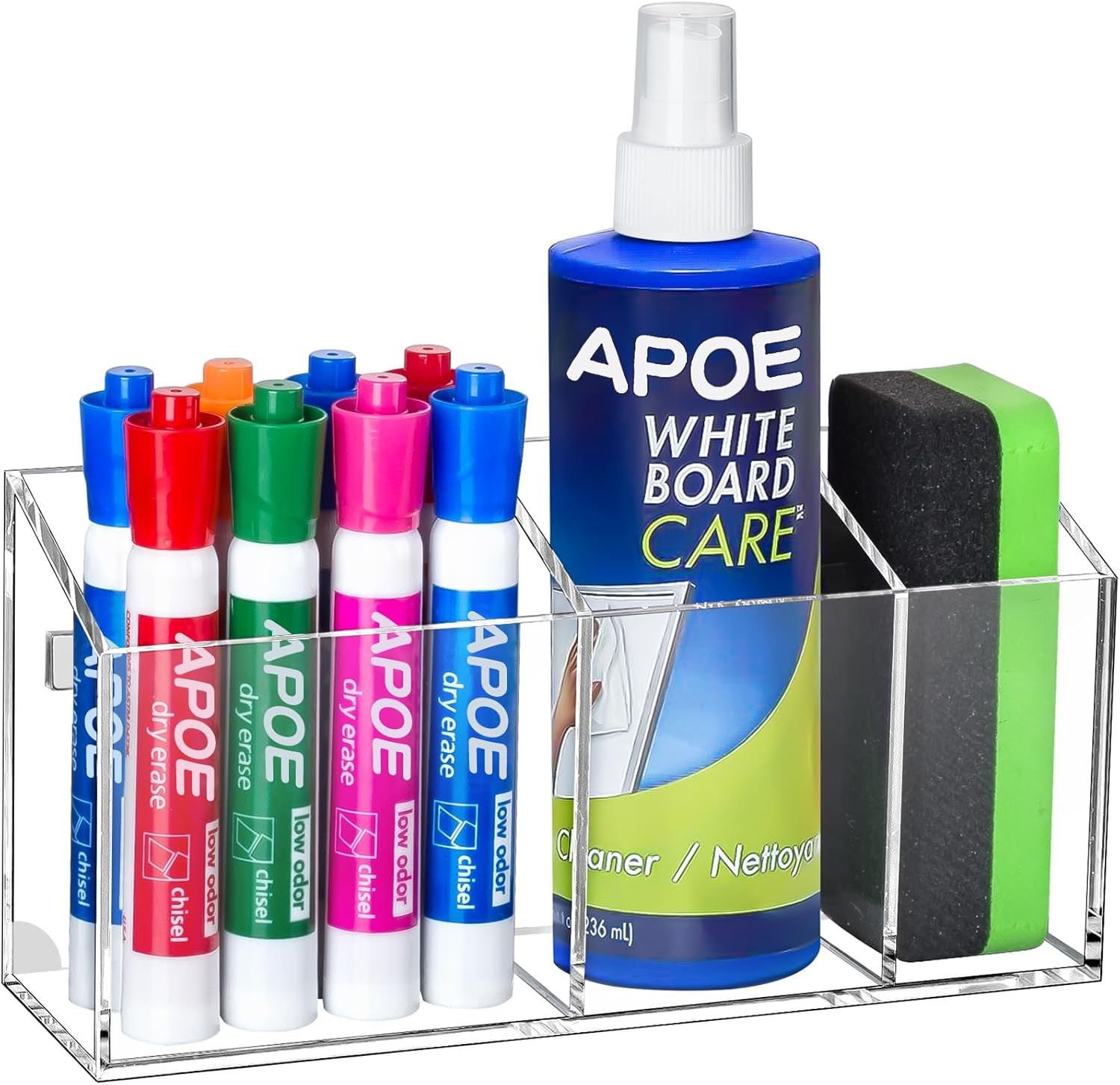 Magnetic Dry Erase Marker Holder, Acrylic Magnet Pen Holder 