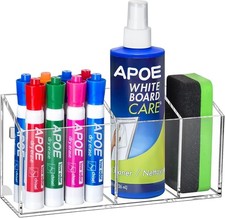 Magnetic Dry Erase Marker Holder, Acrylic Magnet Pen Holder for Whiteboard