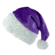 Purple Christmas Hat Santa Hat Xmas Holiday Hats for Unisex Adults Comfortabl...