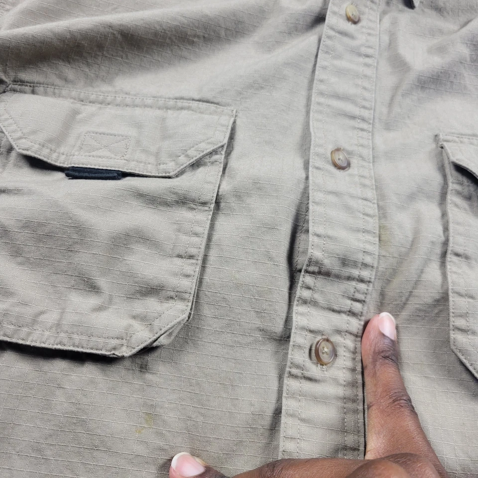 RedHead Shirt Mens XLT Brown Ripstop Button Up Outdoors Long Sleeve Marks* - Image 3 of 4