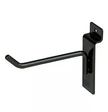  Qty - 95 New  Slatwall Hooks Bundle 6" - Black