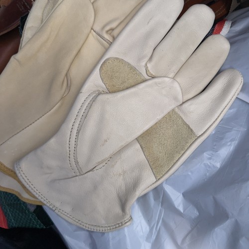 Vtg Wells Lamont Cowhide Leather Work Gloves L Washables Western Freddy Krueger - Imagen 5 de 5