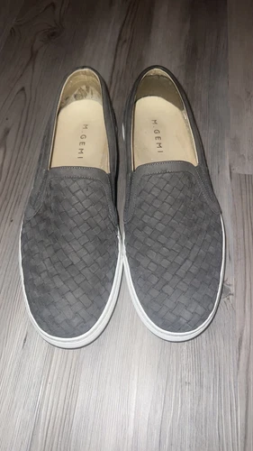M. Gemi 42 Cerchio Dove Gray Woven Nubuck Leather Slip On Loafers Shoes - Picture 1 of 7