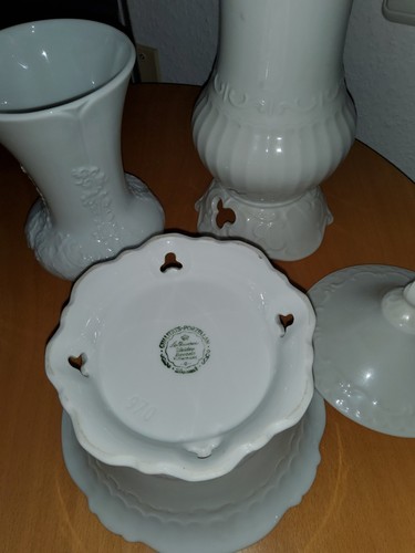 3er Set: 2 Vasen und Bonboniere aus weißem Porzellan; KPM und Seltmann Weiden - Bild 2 von 7