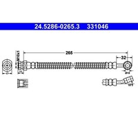 1X Bremsschlauch ATE 24.5286-0265.3 Passend FüR Hyundai KIA