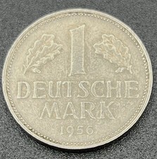 1956-F Germany 1 Mark KM#110 Copper-Nickel Stuttgart Mint VF XF World Coin