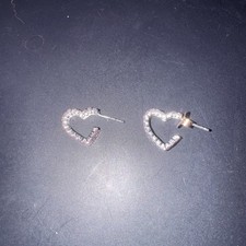 Pink Heart Shaped Hoops Silver 925