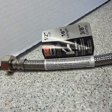 FLUIDMASTER PRO SERIES PRO1F16 FAUCET Stainless HOSE 16 1/2 F.I.P. 3/8 COMP