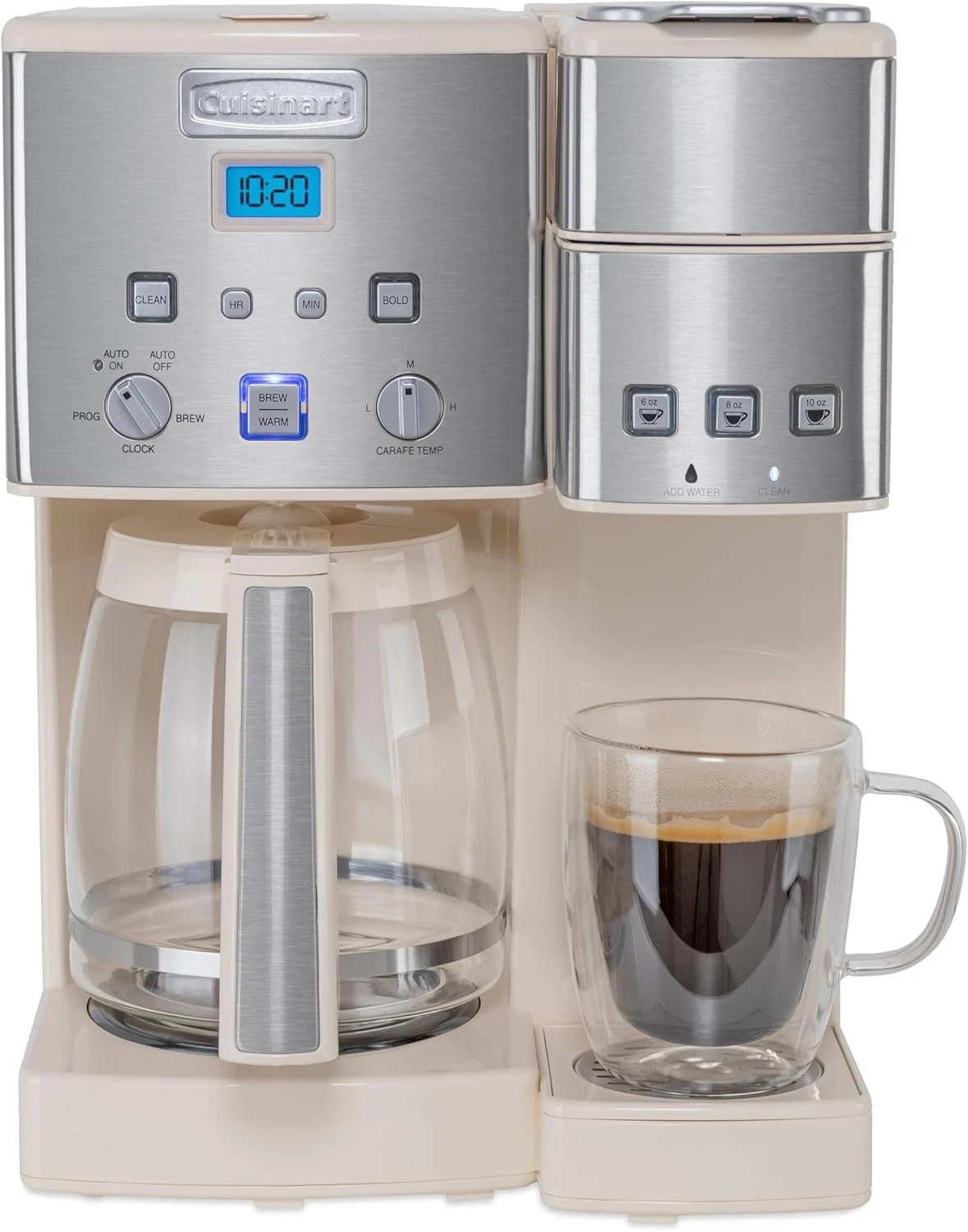 Cuisinart SS-15P1CRM- Single Serve + 12 Cup Coffee Maker - Cream (Open Box)
Opens in a new window or