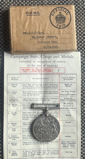 Original WW2 Defence Medal & Ribbon with Mailing Envelope & Leaflet