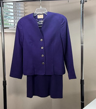 Vintage Pendleton Blazer 10 Skirt 8 Set Womens Wool Suit Made in USA Purple