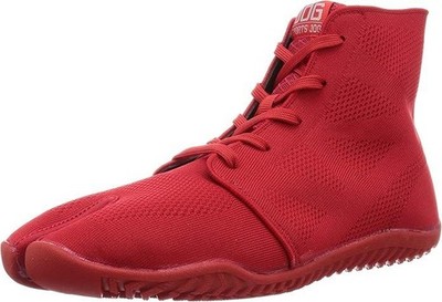 Marugo Sneakers Tabi Sports Jog 2 High-Cut Shoes Knit Stretch Unisex US 10 Red