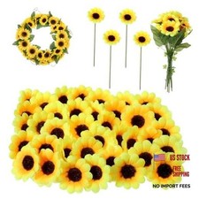 50 PCS Mini Artificial Sunflowers Heads for Decoration, Outdoor Artificial