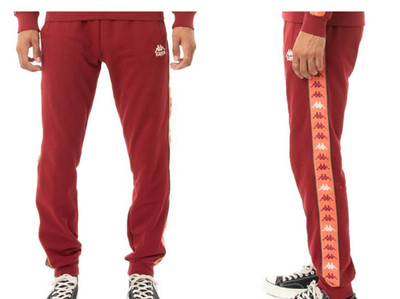 New Kappa 222 Banda Alanz 3 Sweatpants Mens Size Medium Red Orange