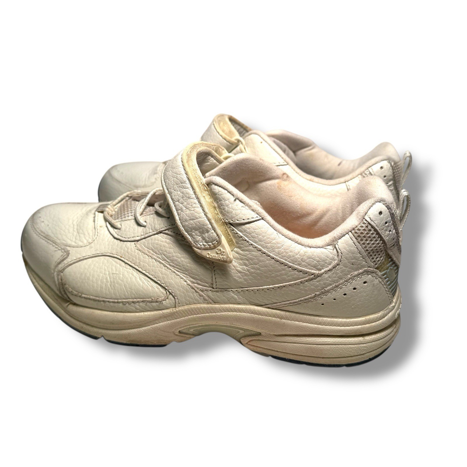 Dr. Comfort Spirit 3240 Womens 10 White Leather Hook & Loop Walking Shoes White