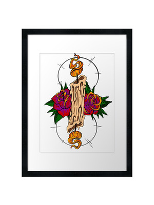 Burning The Candle at both ends Framed Wall Art Poster Print Picture