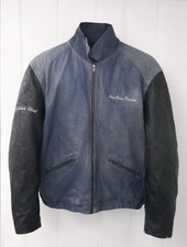 Vintage Redskins Leather Jacket B32 Army Civil M L Blue Bomber