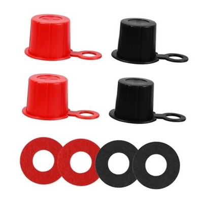 4PCS Car Battery Terminal Cover, Red & Black Automotive Battery Top Red+Black