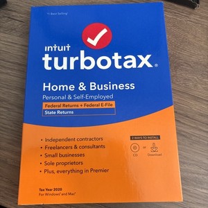 2020 FEDERAL RETURN Genuine CD 2020 TURBOTAX HOME & BUSINESS CD TURBO TAX
