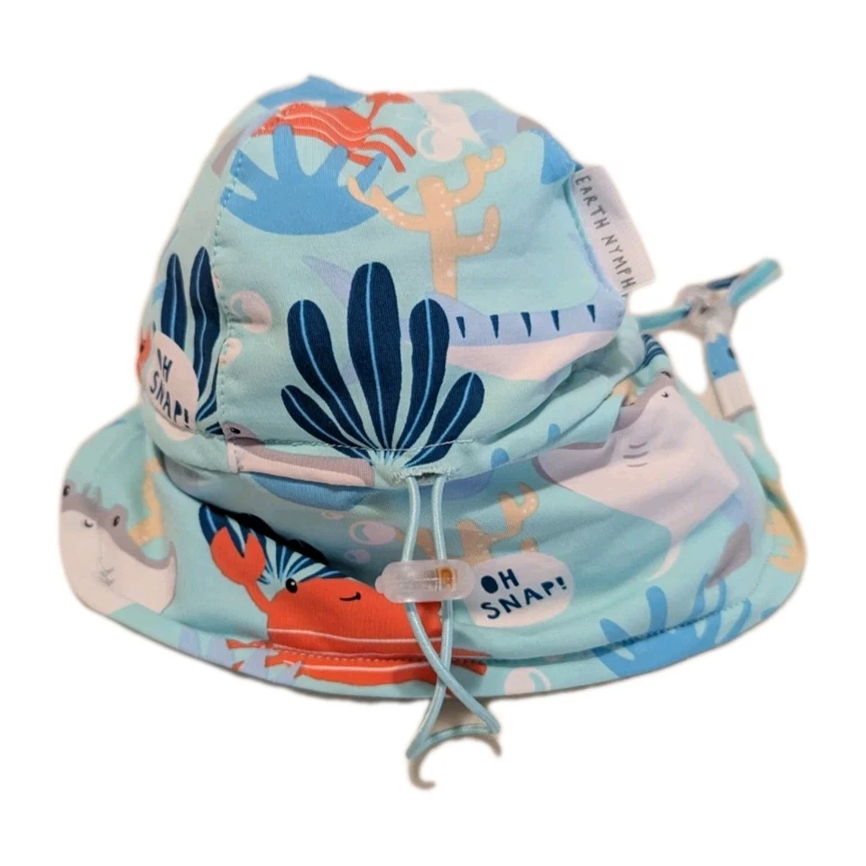 Bebé S Agua Sol Sombrero Tierra Ninfa Legionario Azul Océano Mar Animal Estampado UV Seguro Foto 4 de 4
