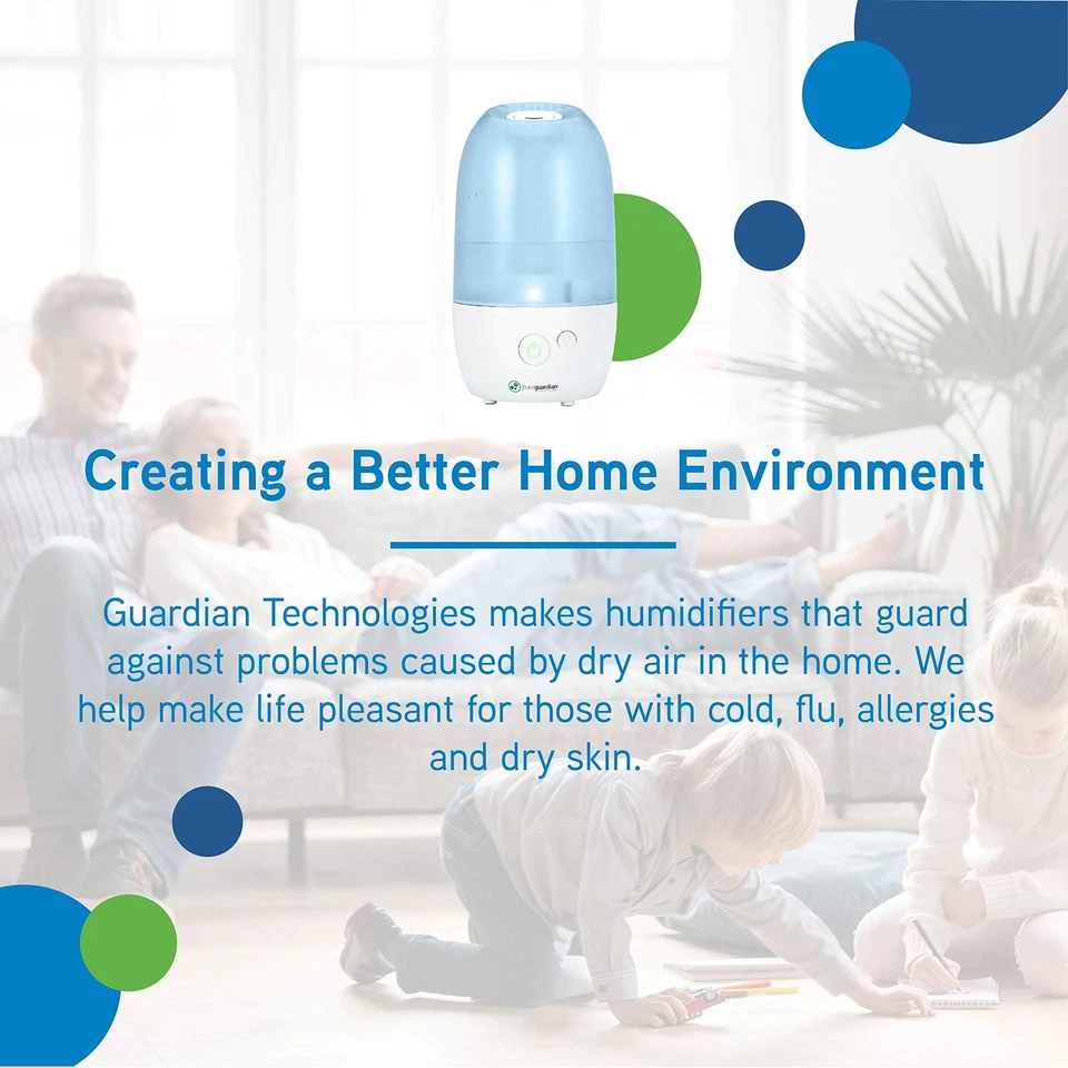 Ultrasonic Cool Mist Humidifier with Aromatherapy Tray, 70-Hour Run Time, 1-G... - Image 2 of 4