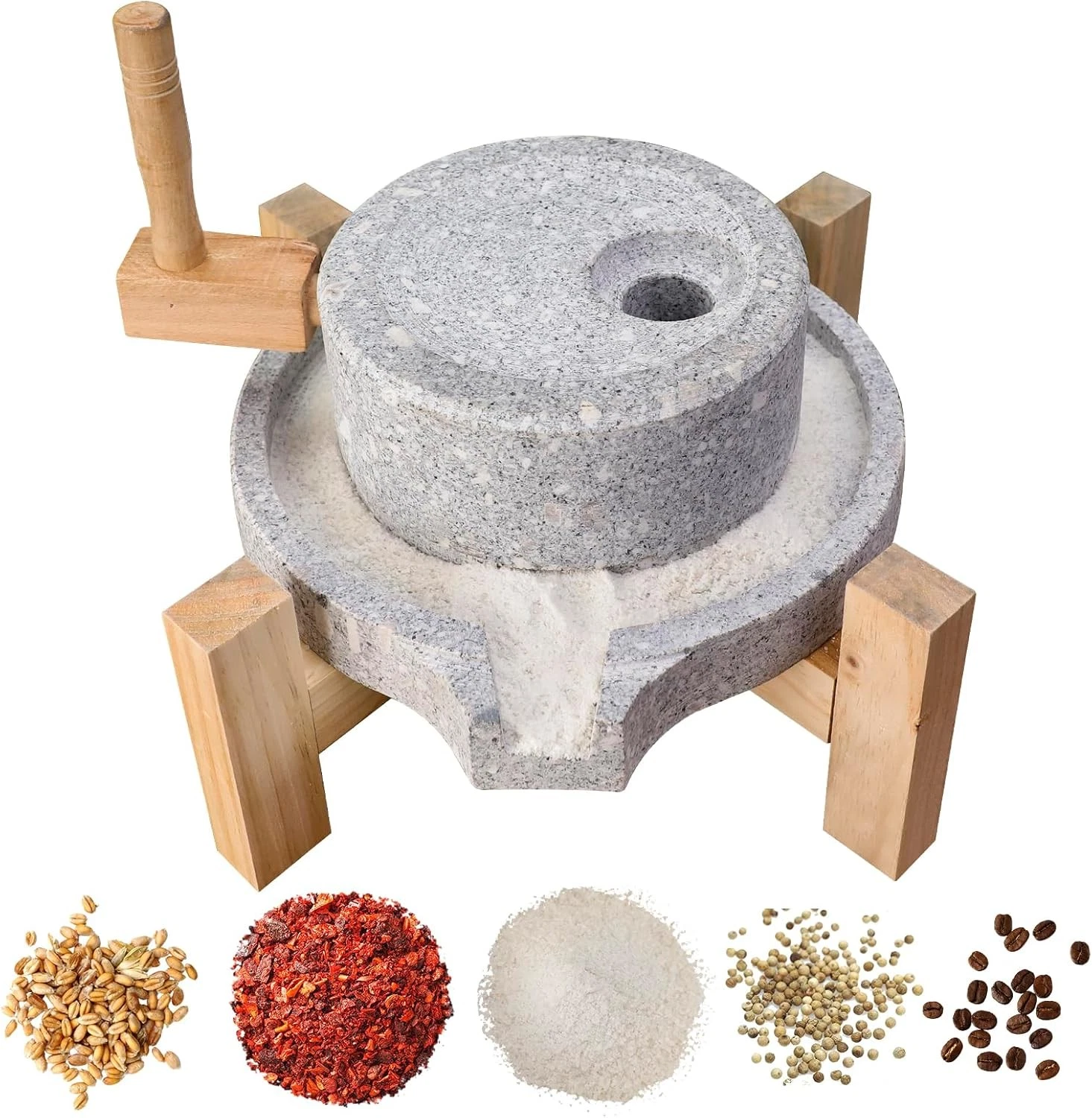 Stone Mill Manual Grain Mill Food Mill Grinder Tone for Grain Bean Barley Spice