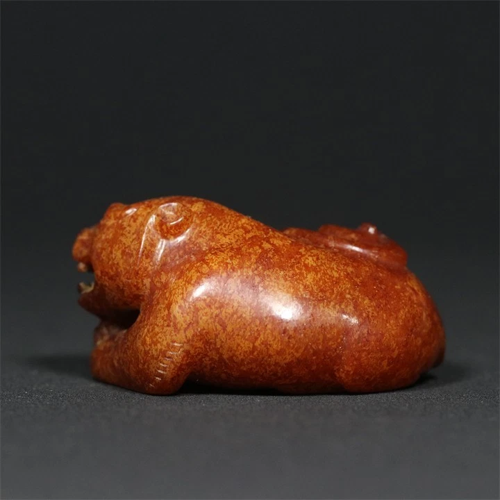 Antique Chinese Han Dynasty Jade tiger ornament/Handheld jade tiger figurine‌ - Image 2 of 4