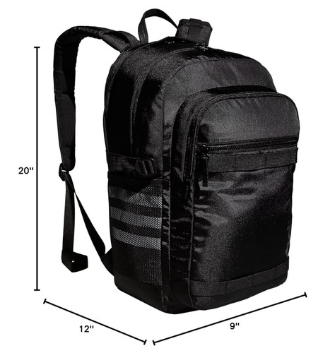 adidas Core Advantage 3 Large Backpack 16" Laptop Unisex Black/White - Picture 6 of 11