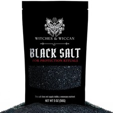 Black Salt for Protection Rituals Wiccan Spells, Handcrafted Negative Energy P