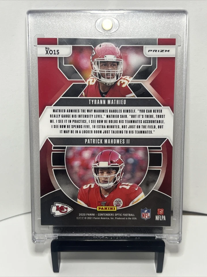 Patrick Mahomes Tyrann Mathieu 2020 Panini Contenders Optic X's O's Silver - Image 2 of 2