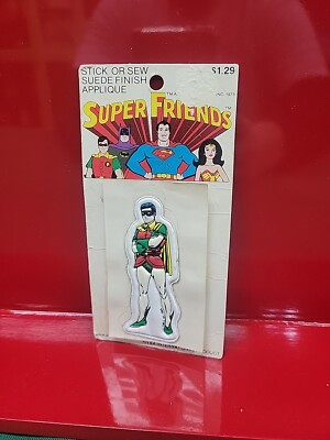 VINTAGE ROBIN SUPER FRIENDS STICKER APPLIQUE JUSTICE LEAGUE AMERICA NEW MOC 1973