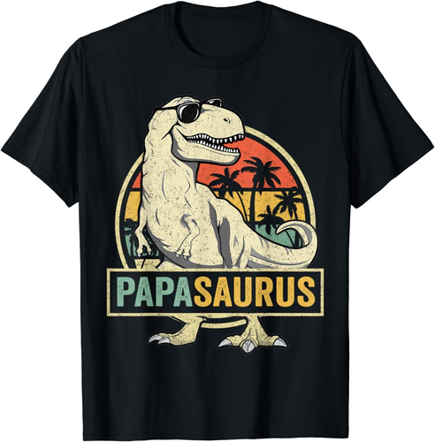 Papasaurus T Rex Dinosaurier Papa Saurus Familie passendes Geschenk Unisex T-Shirt - Bild 1 von 3