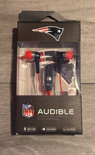 Sale NFL New England Patriots Audible Handsfree Earbuds with Microphone WH