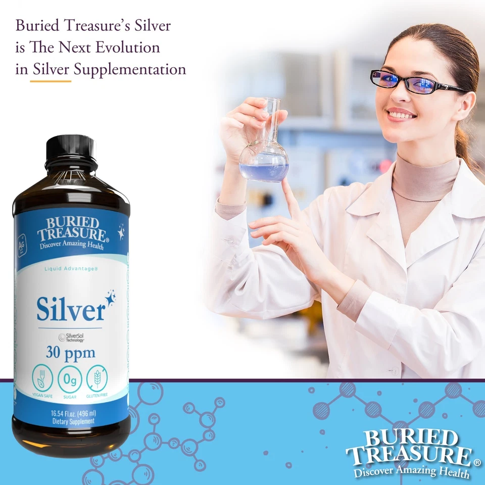 Buried Treasure Silver Advanced Immune 30 PPM prata para adultos e crianças - Imagem 4 de 4