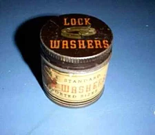 Vintage S.A.E. Standard Lock Washer Assorted Sizes in Original LOCK WASHERS Tin
