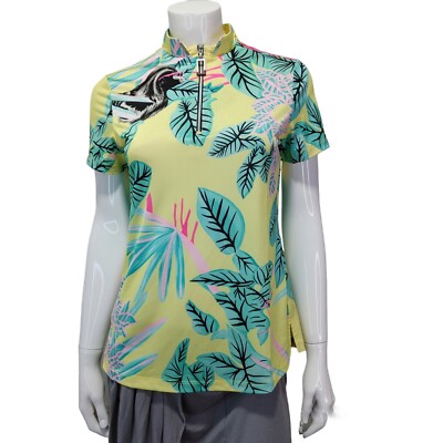 Jamie Sadock Lightweight Venus Collection Savannah Tropics Short Sleeve Size S