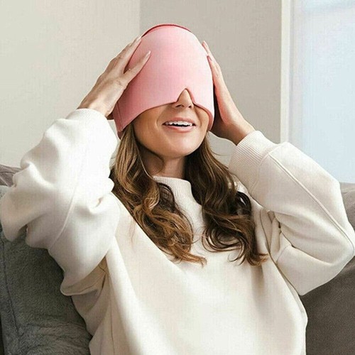 Tension Headache Migraine Relief Cap Ice Mask Hat Headache Heat Cold Therapy - Picture 2 of 10