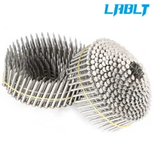LABLT 1200Pcs 1-1/2" ×.09" Ring Shank Siding Nails 15 Degree Wire Coil Stainless