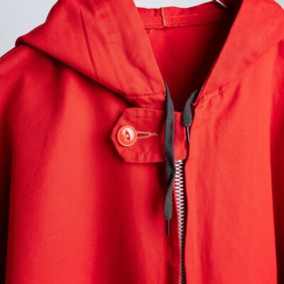 Vintage 70s US Vintage Red Heavy Cotton Anorak Parka Jacket - Size  