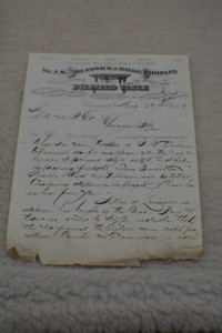 Pool/Billiard/Table/Brunswick J M Brunswick Letterhead 1876 Rare!!!