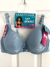 NEW Vanity Fair Ego Boost Bra Convertible Push Up 34C Blue 2131101 NWT