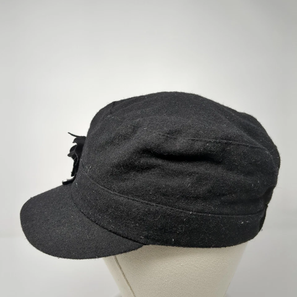 Sombrero D&Y Ajustado Cadete Ejército Negro Talla Única ElastaFit Flor Forrado Sólido Foto 3 de 4