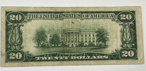 1934 A Twenty Dollar $20 Green Seal Federal Reserve Ohio Note Rare - Picture 2 of 2