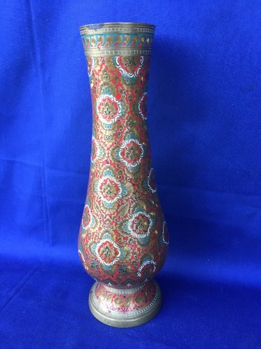 Jarrón Geométrico Chino Espirógrafo Cloisonne De Colección LATÓN ▬ ÚNICO ❤️ - Imagen 4 de 8