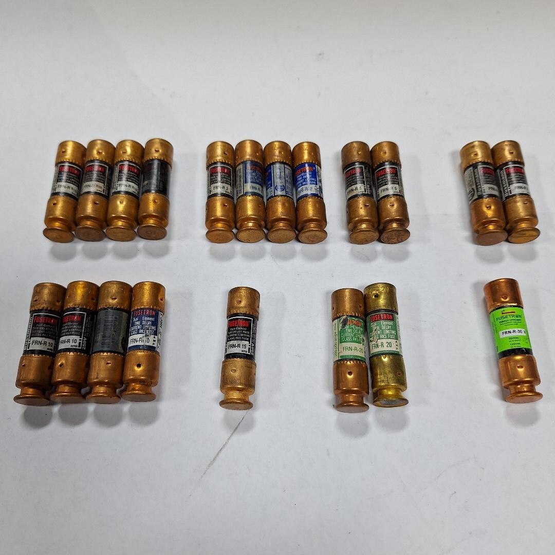 Fuse Brand Reverse R LOT OF 20 FRN-R FUSES FUSETRON BRAND VARIOUS AMPS - NEW OLD STOCK - ALL ...