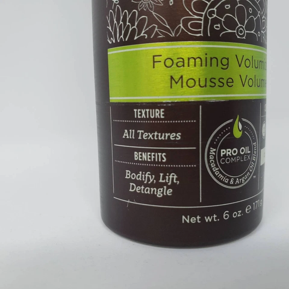 Mousse voluminizador de espuma profesional macadamia volumen tamaño completo 6 oz. Foto 4 de 4