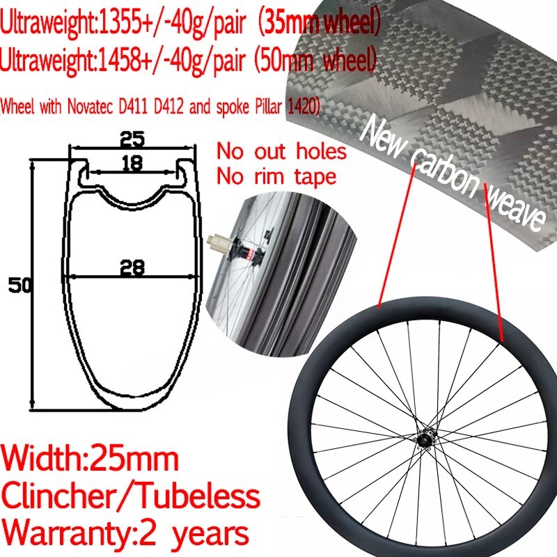 Super Light 700c Carbon Fiber Road Bike Wheelset Cyclocross Gravel